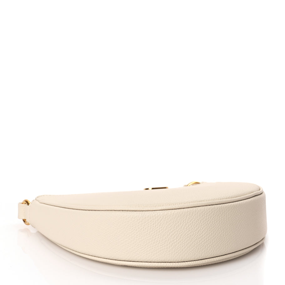 Valentino Grainy Calfskin Mini Vlogo Signature Hobo Bag Light Ivory Image 3