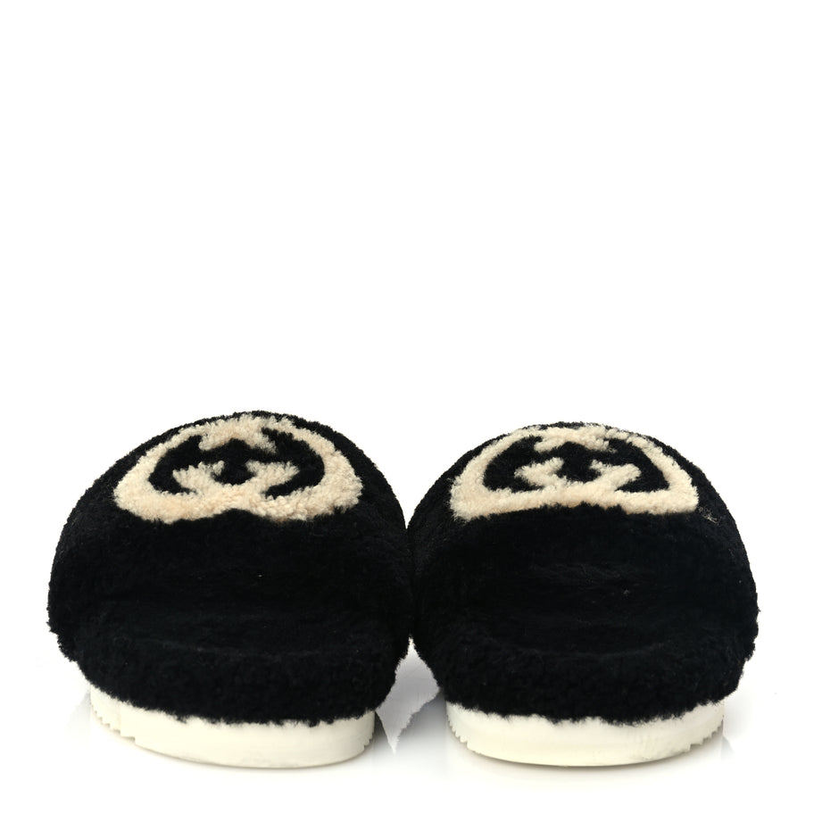 Gucci Merino Interlocking G Slide Sandals 38 Butterscotch Black Image 3