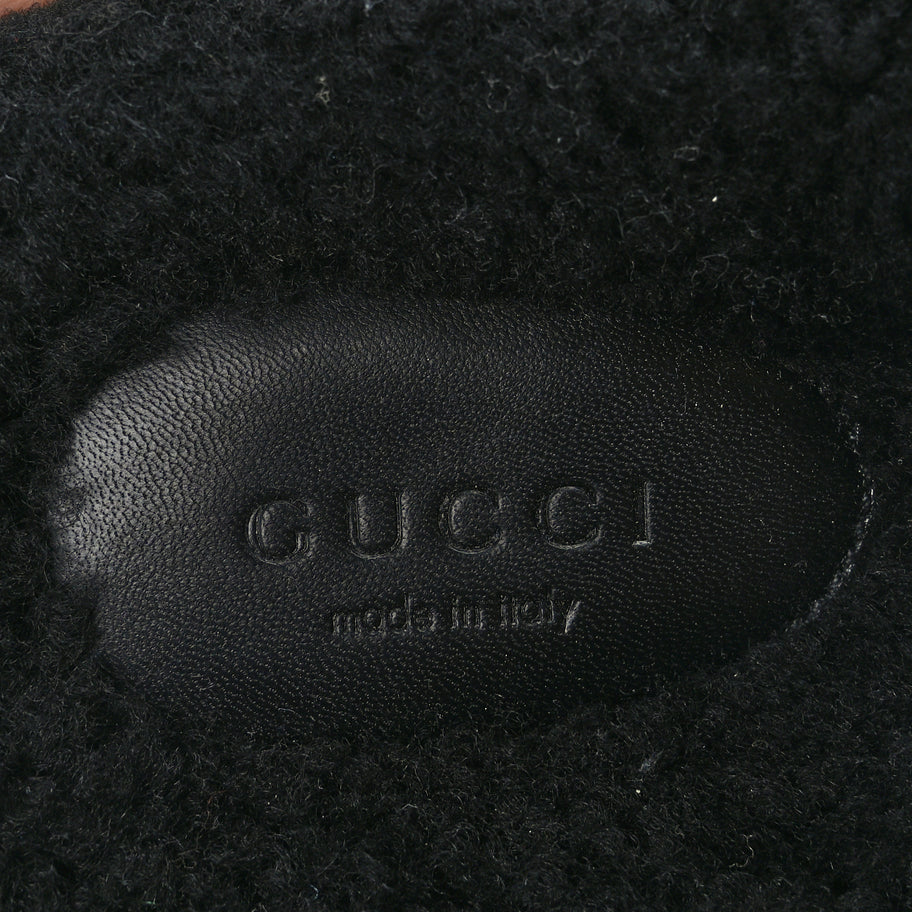 Gucci Merino Interlocking G Slide Sandals 38 Butterscotch Black Image 8