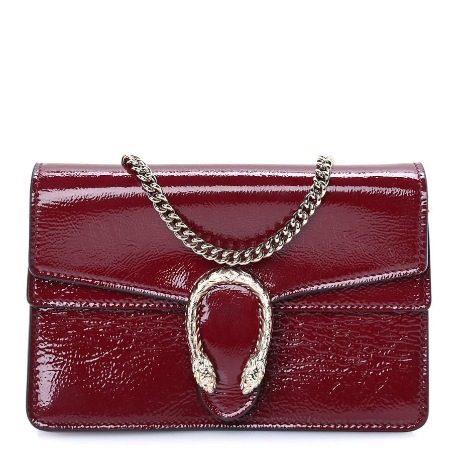 Gucci Crinkled Patent Mini Dionysus Shoulder Bag Rosso Ancora Red Image 1
