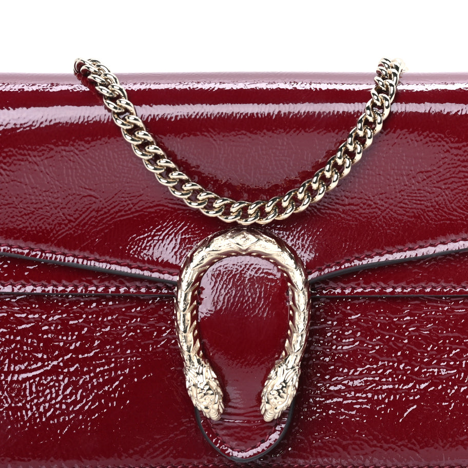 Gucci Crinkled Patent Mini Dionysus Shoulder Bag Rosso Ancora Red Image 6