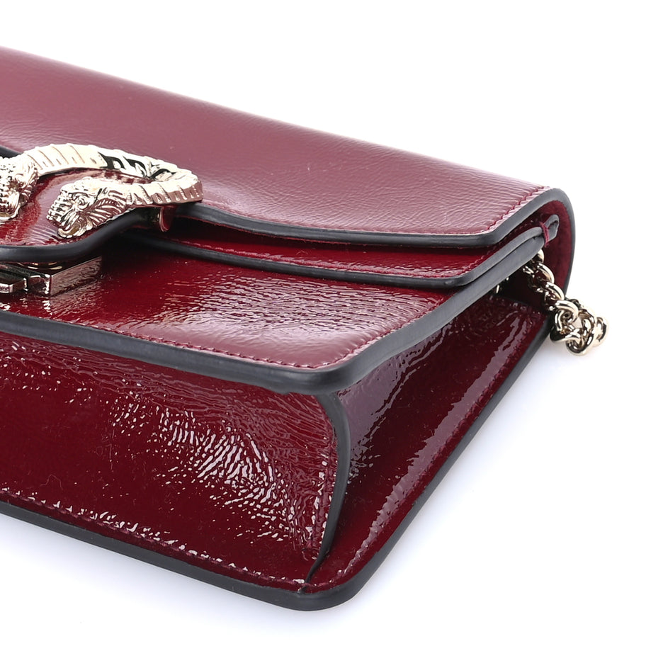 Gucci Crinkled Patent Mini Dionysus Shoulder Bag Rosso Ancora Red Image 8