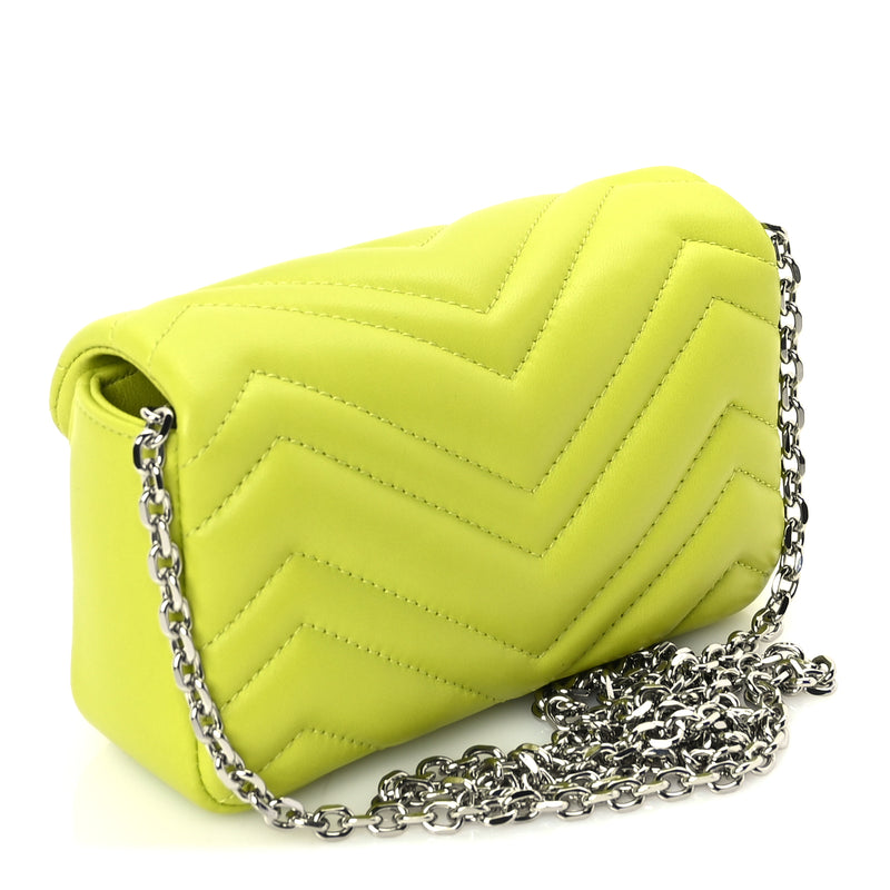  Gucci Lambskin Matelasse Mini GG Marmont Shoulder Bag  Firefly