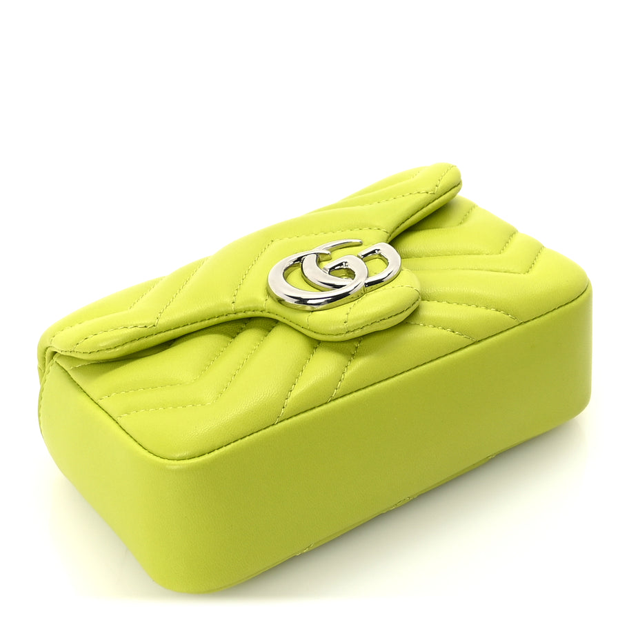 Gucci Lambskin Matelasse Mini GG Marmont Shoulder Bag  Firefly Image 3