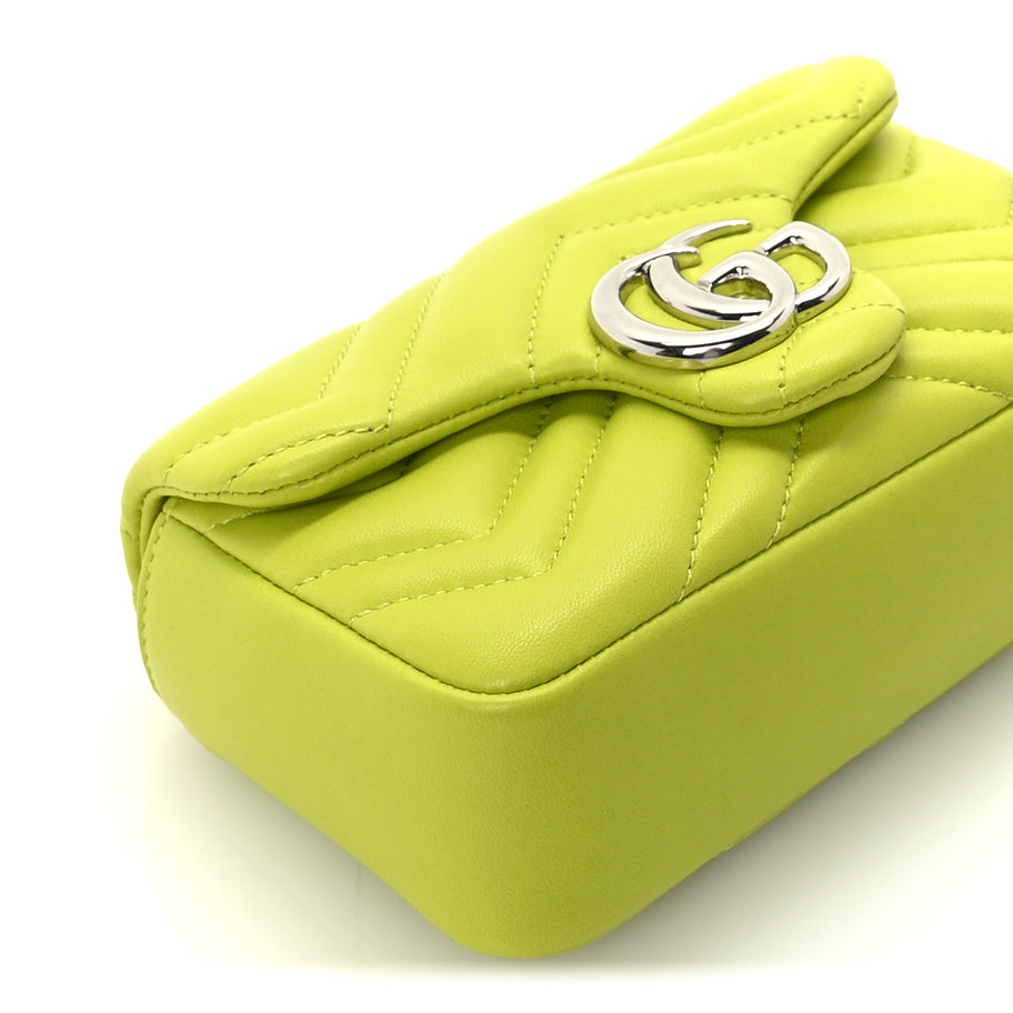 Gucci Lambskin Matelasse Mini GG Marmont Shoulder Bag  Firefly Image 7