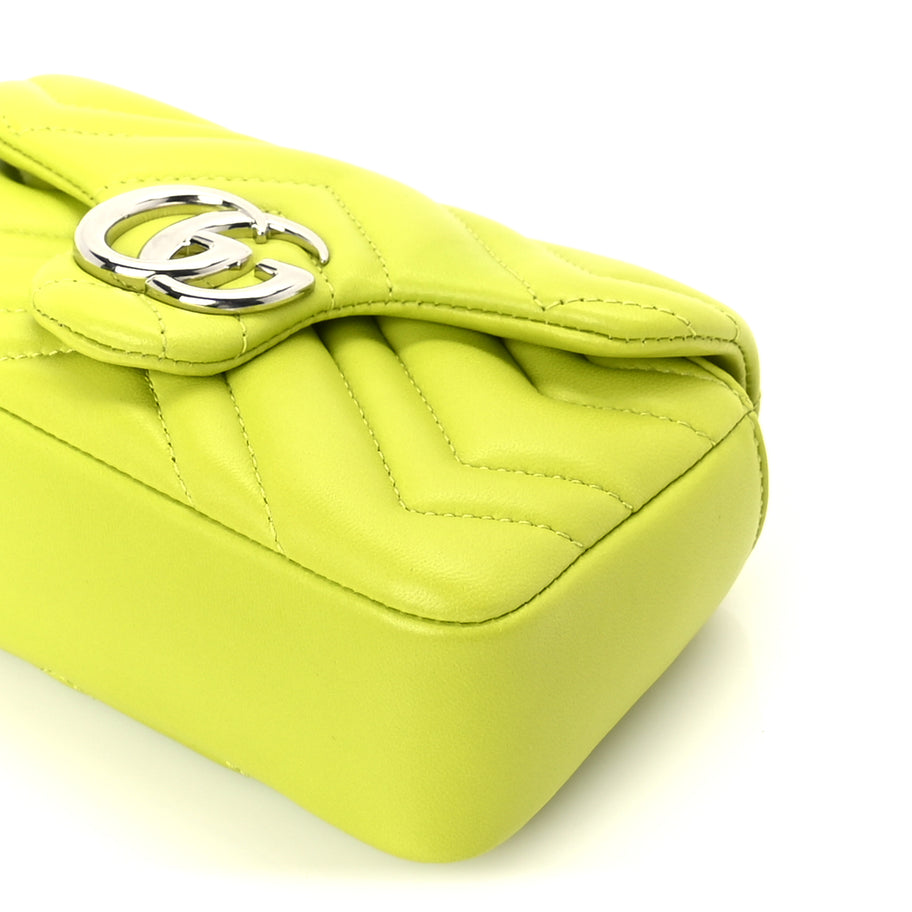 Gucci Lambskin Matelasse Mini GG Marmont Shoulder Bag  Firefly Image 8