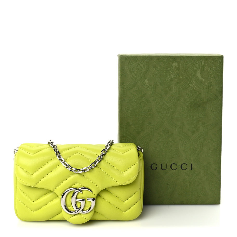 Gucci Lambskin Matelasse Mini GG Marmont Shoulder Bag  Firefly Image 9
