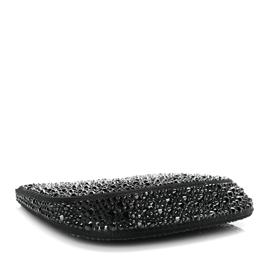 Prada Satin Crystal Cleo Adjustable Strap Shoulder Bag Black Image 3