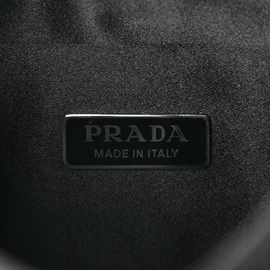 Prada Satin Crystal Cleo Adjustable Strap Shoulder Bag Black Image 5