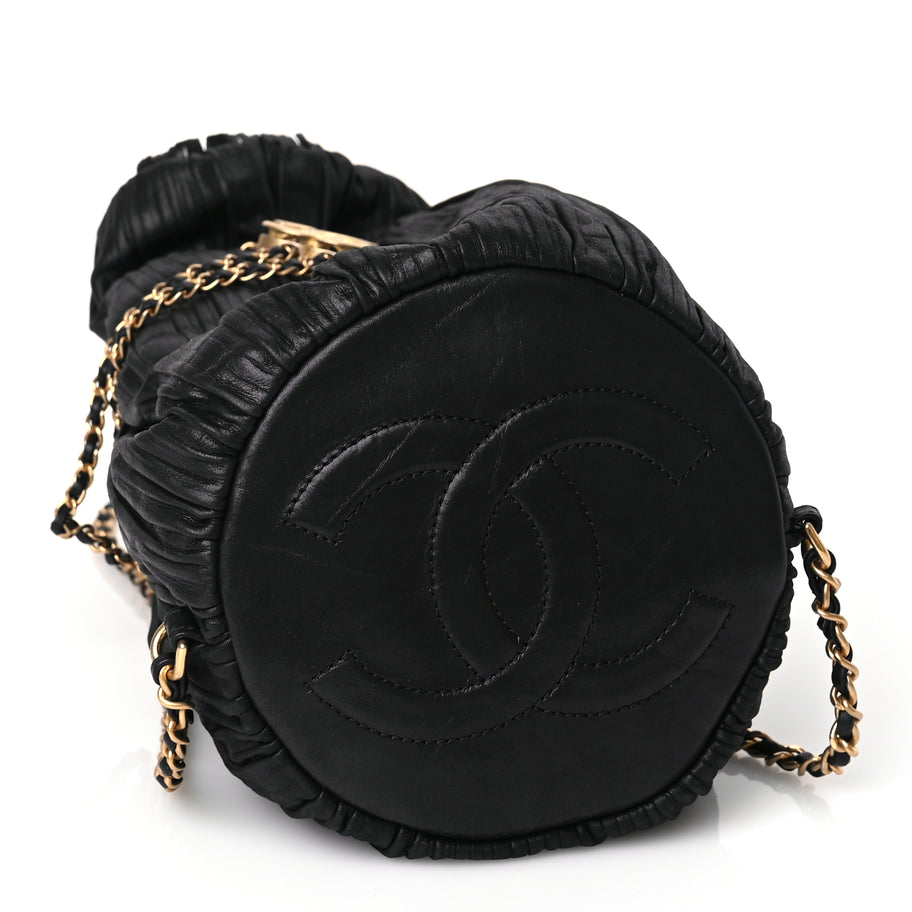 Chanel Iridescent Crumpled Calfskin Small Coco Pleats Backpack Black Image 3