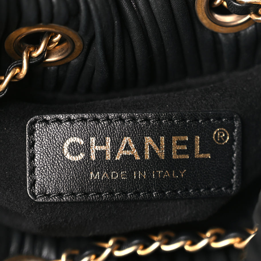 Chanel Iridescent Crumpled Calfskin Small Coco Pleats Backpack Black Image 5