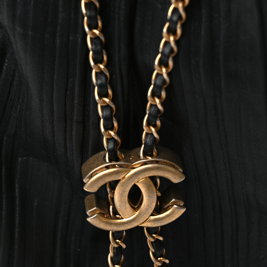 Chanel Iridescent Crumpled Calfskin Small Coco Pleats Backpack Black Image 7