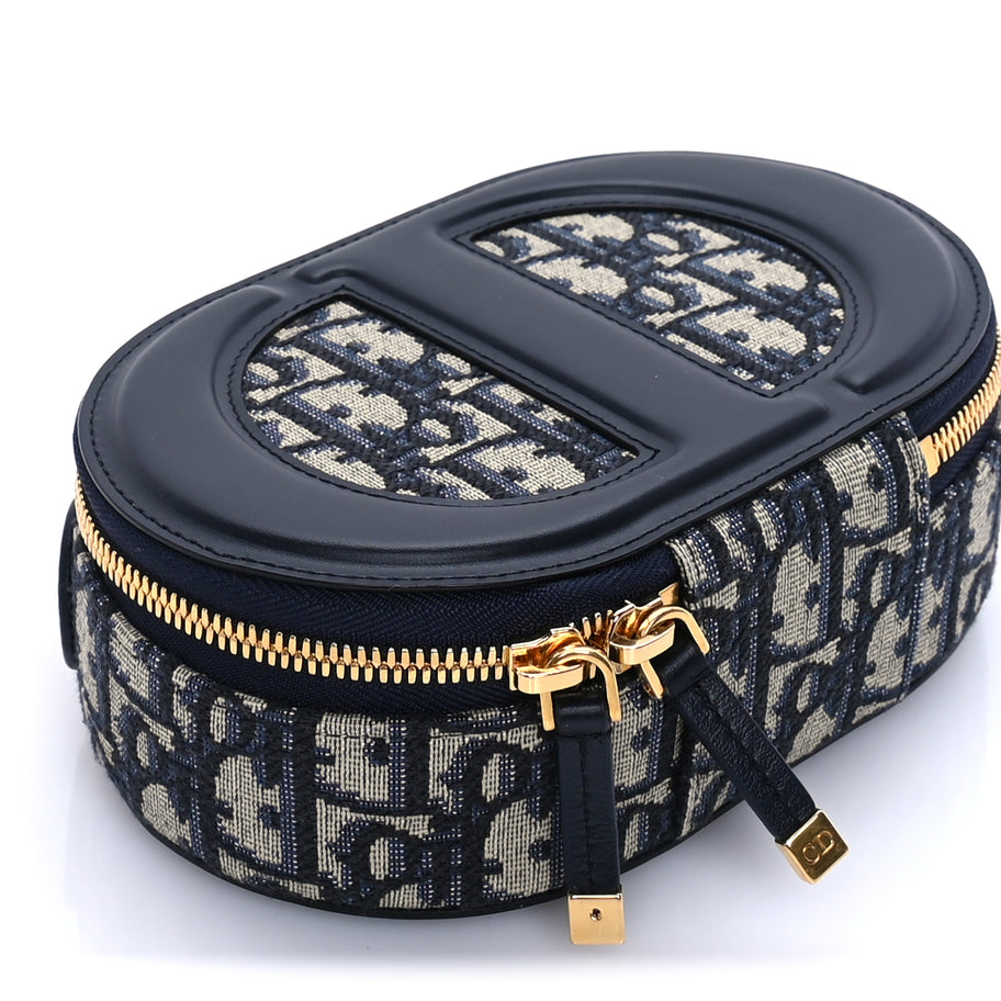 Christian Dior Oblique CD Signature Oval Crossbody Camera Bag Blue Multicolor Image 8