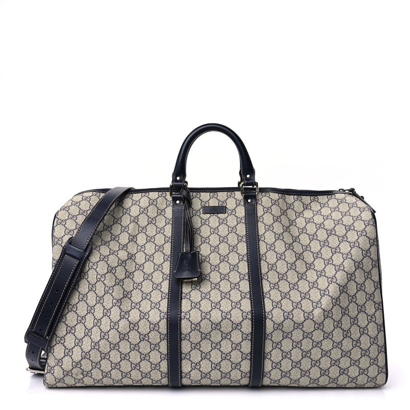  Gucci Plus Monogram Large Carry On Duffle Bag  Navy