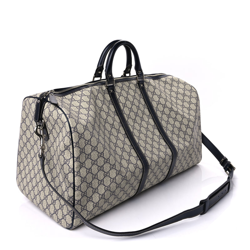  Gucci Plus Monogram Large Carry On Duffle Bag  Navy