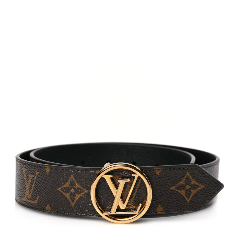  Louis Vuitton Monogram LV Circle 35mm Reversible Belt 80 32 Black