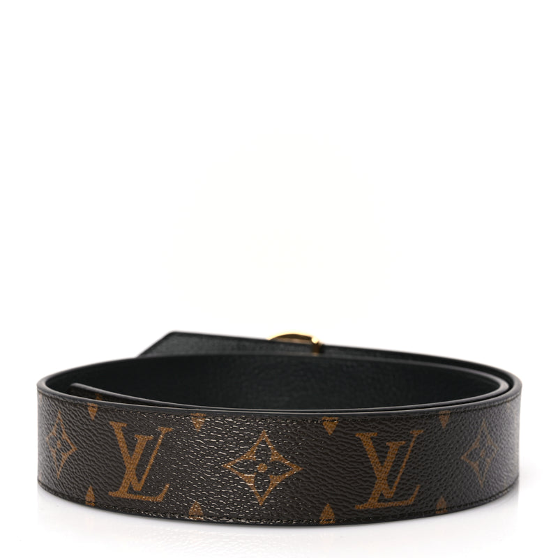  Louis Vuitton Monogram LV Circle 35mm Reversible Belt 80 32 Black