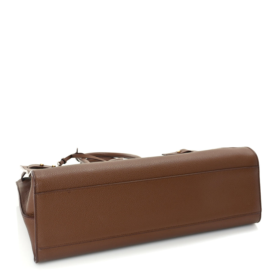 Saint Laurent Grained Calfskin Large Souple Sac De Jour  Cinnamon Image 3