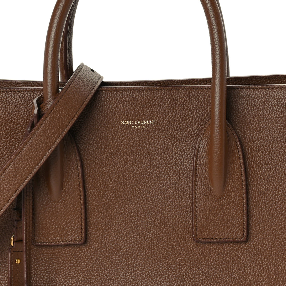 Saint Laurent Grained Calfskin Large Souple Sac De Jour  Cinnamon Image 6