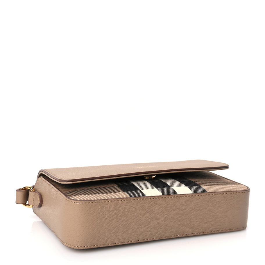 Burberry Grained Calfskin House Check Tartan Mix New Hampshire Chestnut Beige Image 3