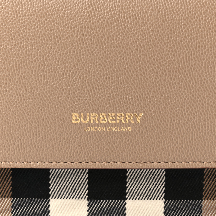 Burberry Grained Calfskin House Check Tartan Mix New Hampshire Chestnut Beige Image 6