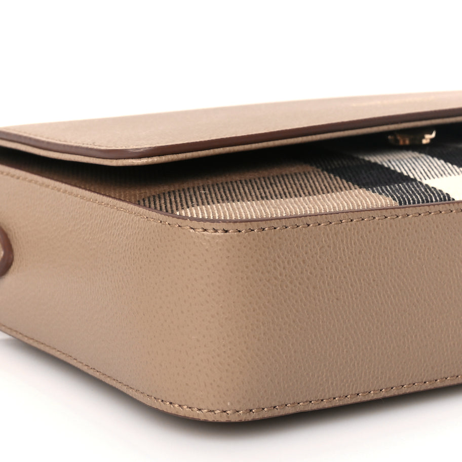 Burberry Grained Calfskin House Check Tartan Mix New Hampshire Chestnut Beige Image 7