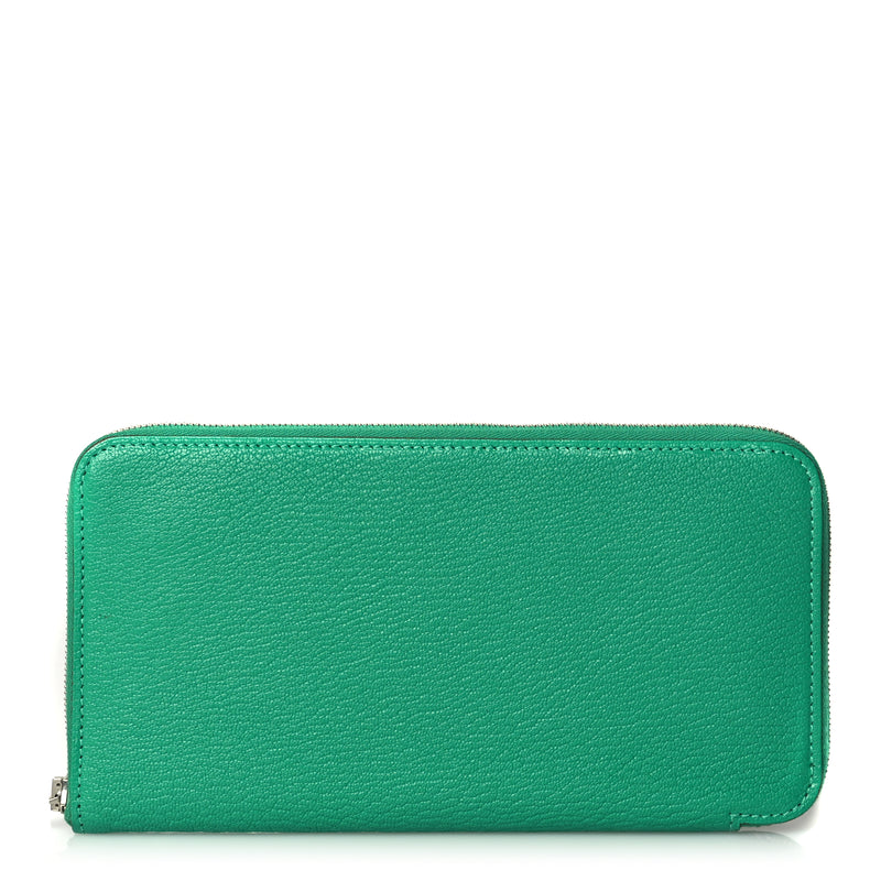  Hermes Chevre Mysore Silk'In Wallet Vert Jade Vert Jade