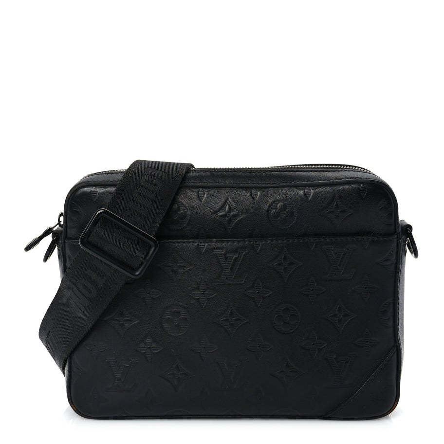 Louis Vuitton Calfskin Monogram Shadow Duo Messenger Black Black Image 1