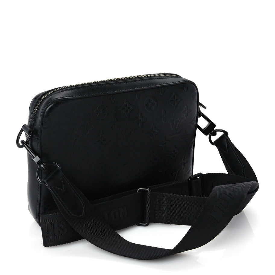 Louis Vuitton Calfskin Monogram Shadow Duo Messenger Black Black Image 2