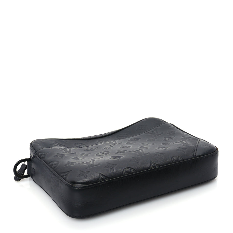 Louis Vuitton Calfskin Monogram Shadow Duo Messenger Black Black Image 3