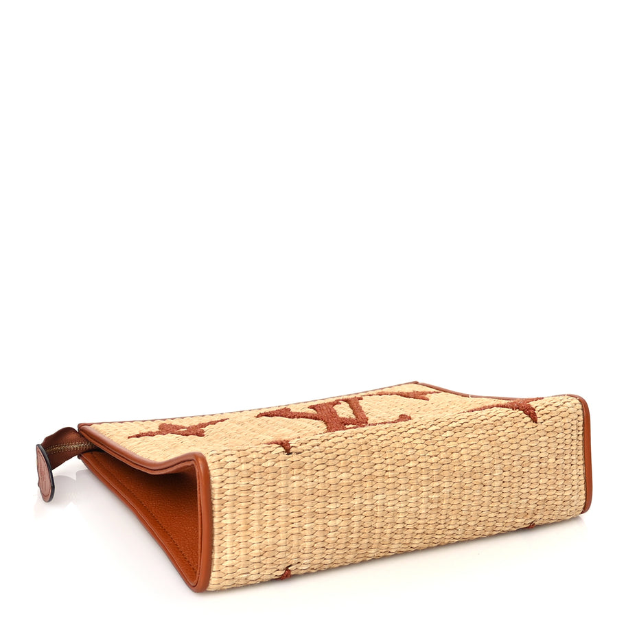Louis Vuitton Raffia Monogram Giant Toiletry Pouch 26 Tan Image 4