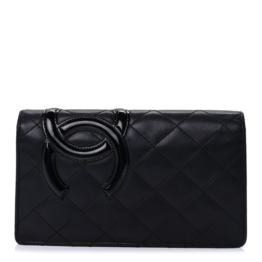 Chanel Calfskin Quilted Cambon Yen Wallet Black Image 1