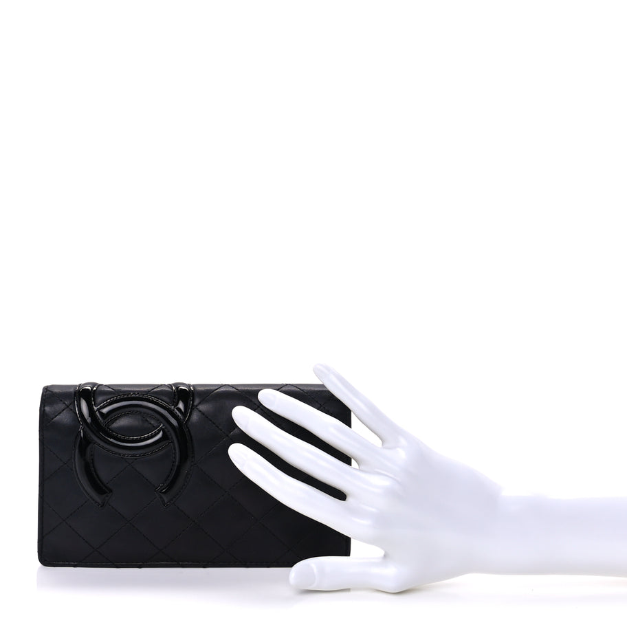 Chanel Calfskin Quilted Cambon Yen Wallet Black Image 2