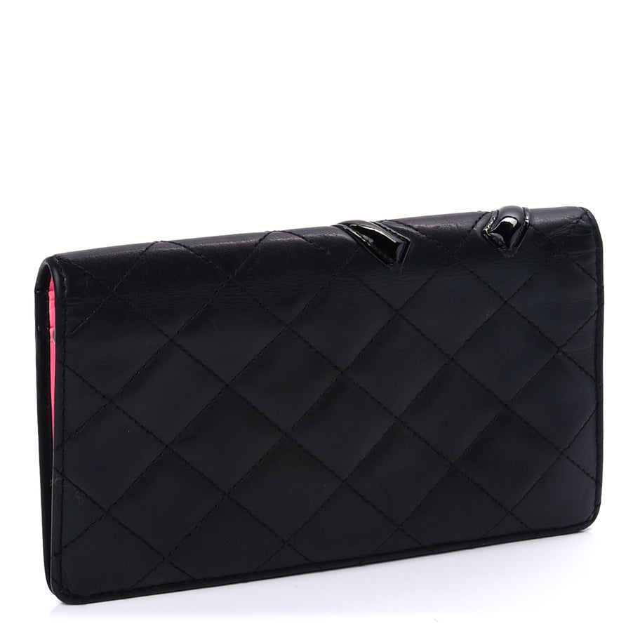 Chanel Calfskin Quilted Cambon Yen Wallet Black Image 3