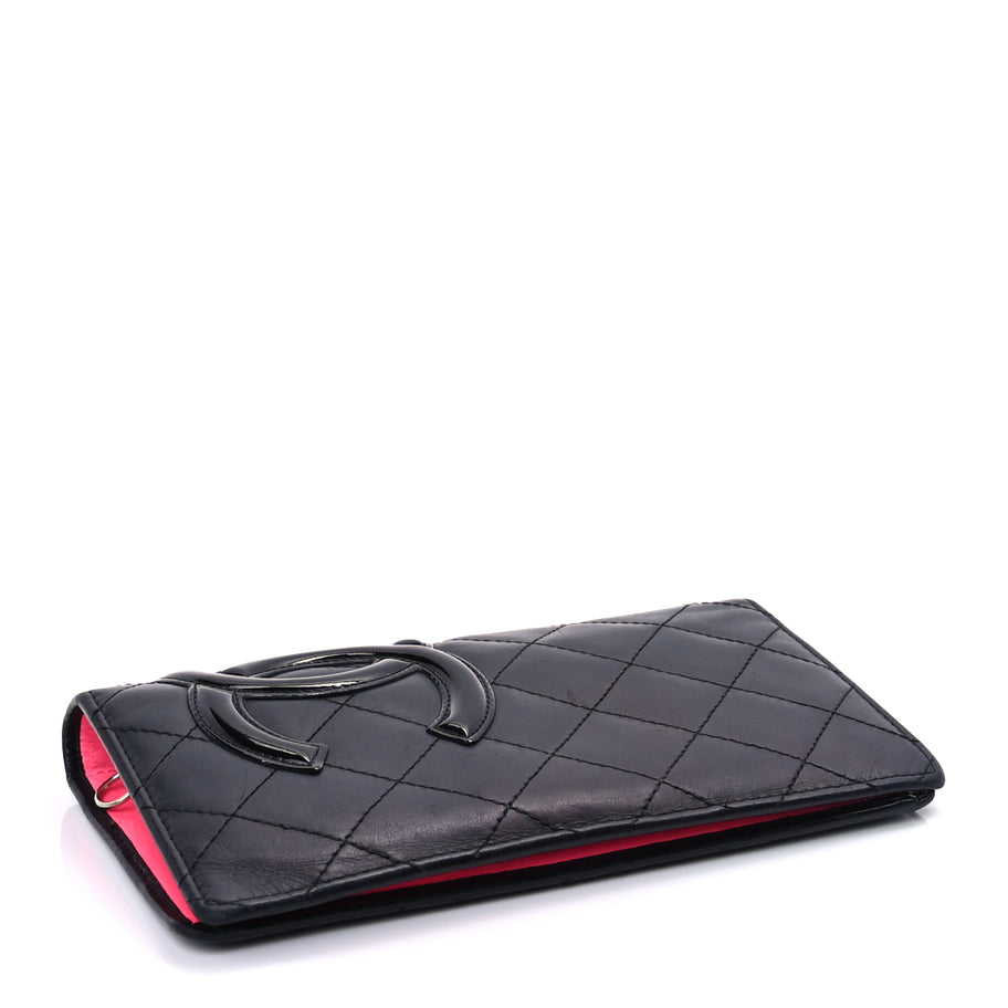Chanel Calfskin Quilted Cambon Yen Wallet Black Image 4