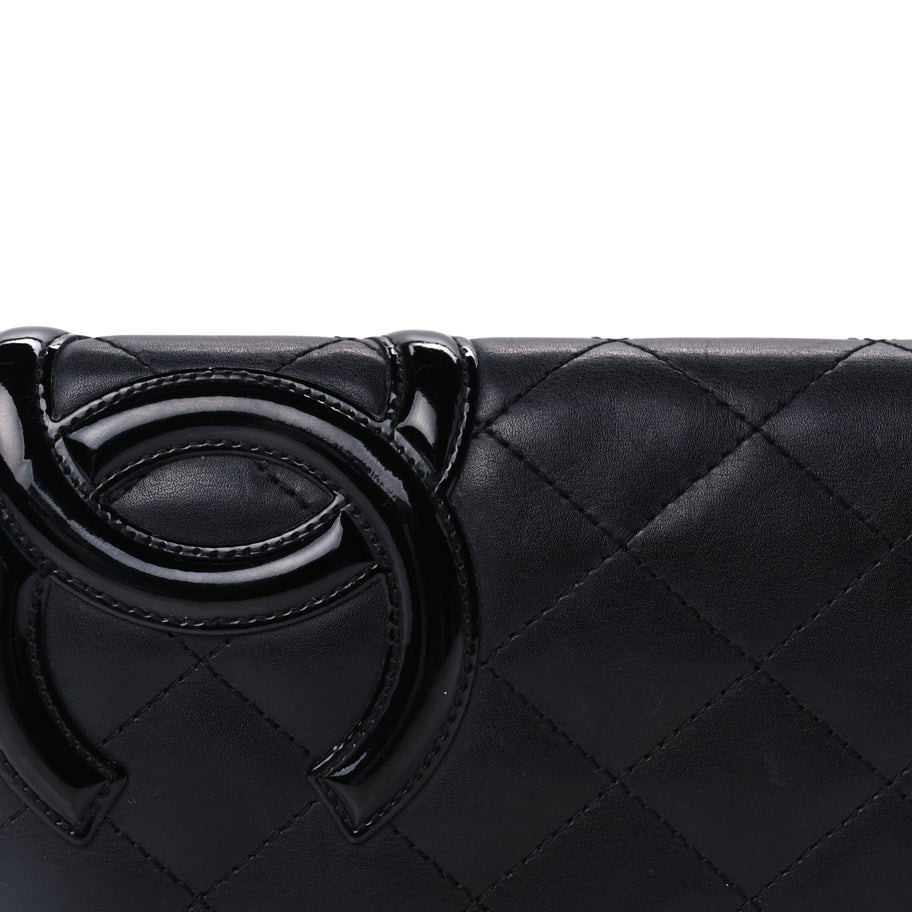 Chanel Calfskin Quilted Cambon Yen Wallet Black Image 9