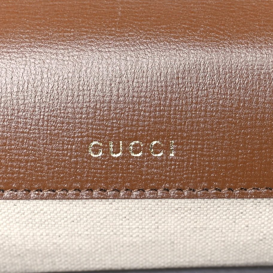 Gucci GG Supreme Monogram Azalea Calfskin Web Mini Horsebit 1955 Shoulder Bag Beige Ebony Brown Sugar Image 5