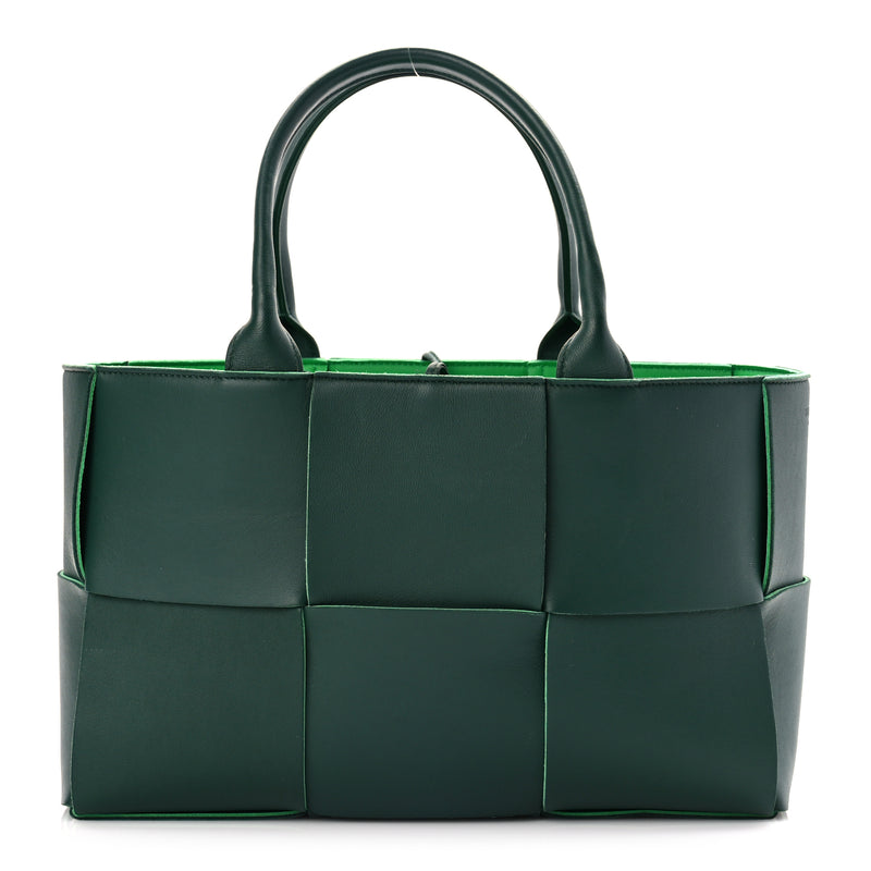  Bottega Veneta Calfskin Maxi Intrecciato Small Arco Tote Raintree