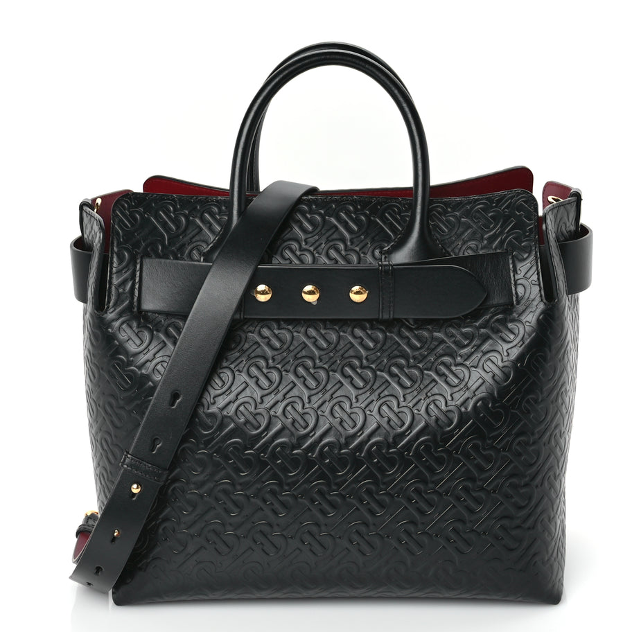 Burberry Calfskin Embossed Monogram Medium Belt Bag  Black Image 1