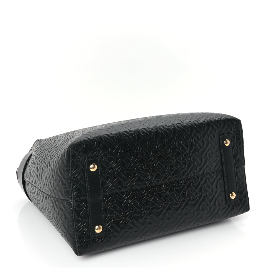 Burberry Calfskin Embossed Monogram Medium Belt Bag  Black Image 3