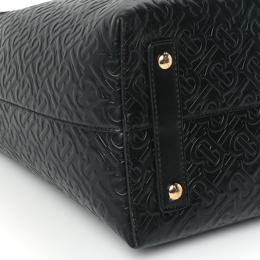 Burberry Calfskin Embossed Monogram Medium Belt Bag  Black Image 7