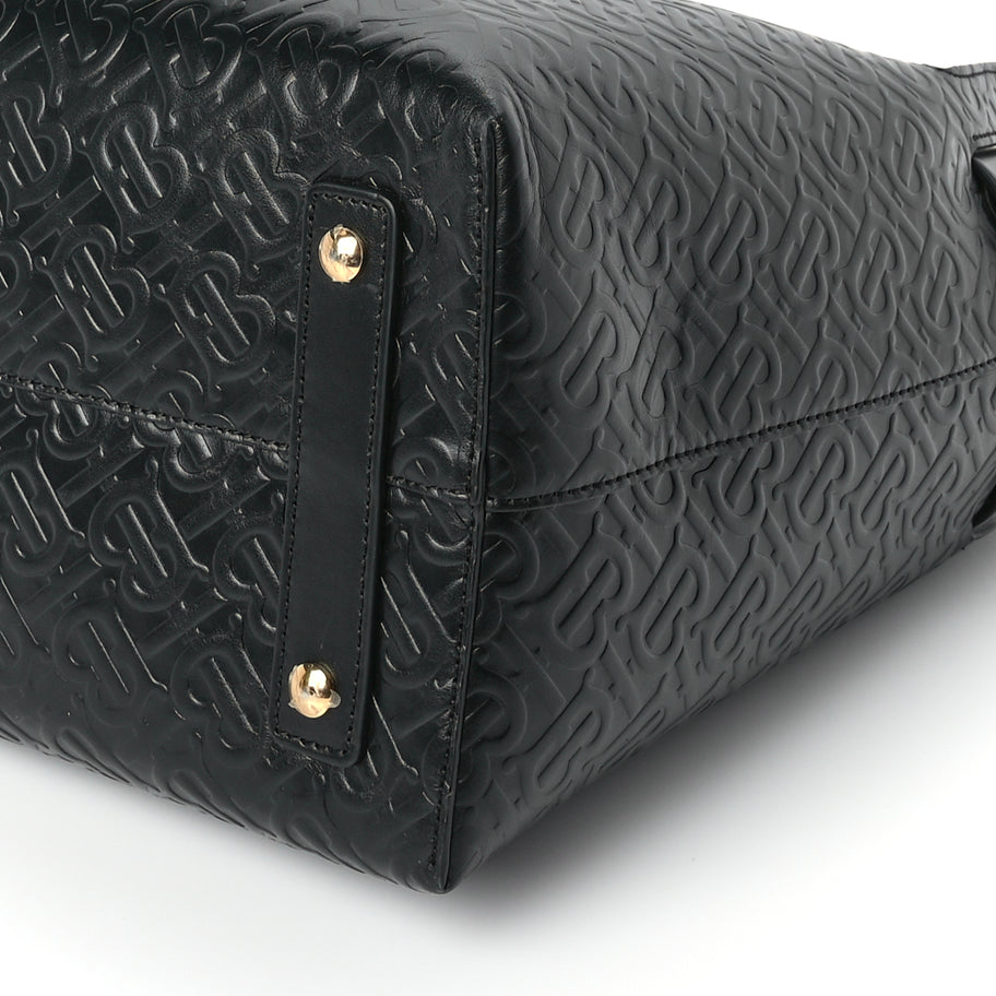 Burberry Calfskin Embossed Monogram Medium Belt Bag  Black Image 8