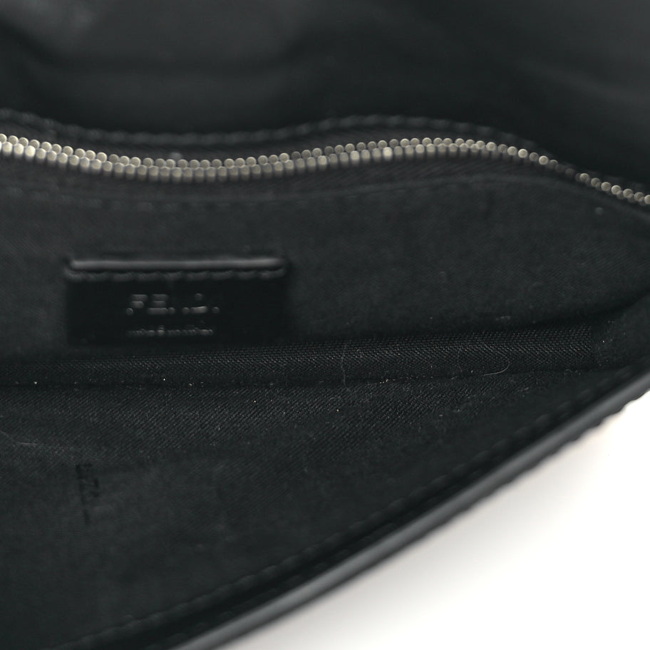 Fendi Glazed Fabric Cotton Vitello King Aura FF 1974 Baguette Belt Pouch Tobacco Moro Sand Black Image 4