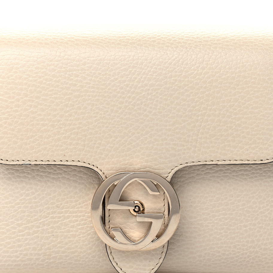 Gucci Dollar Calfskin Interlocking G Crossbody Bag  Ivoire Image 6