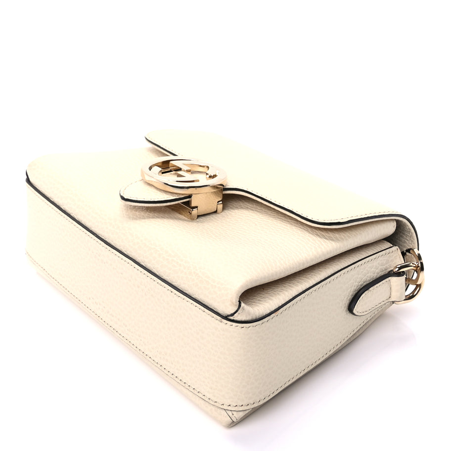 Gucci Dollar Calfskin Interlocking G Crossbody Bag  Ivoire Image 7