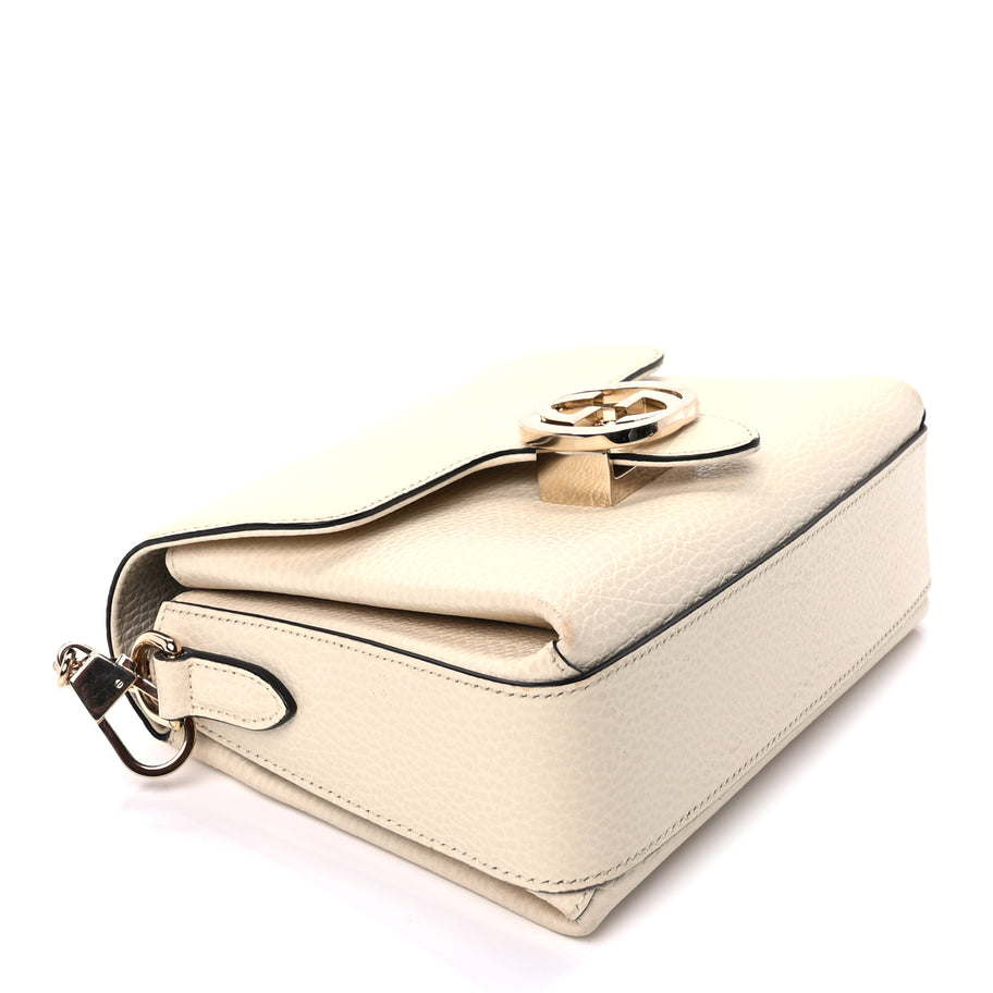 Gucci Dollar Calfskin Interlocking G Crossbody Bag  Ivoire Image 8