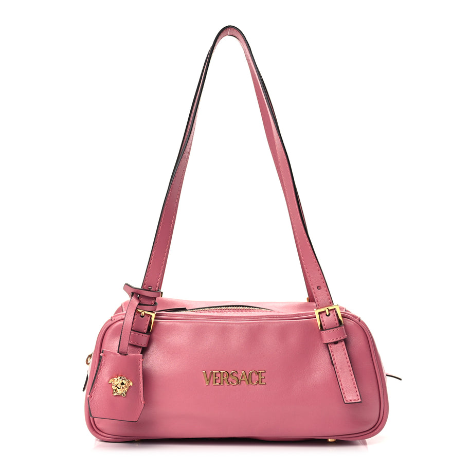 Versace Lambskin Tag Bowling Bag Light Pink Image 1