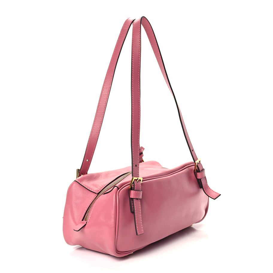 Versace Lambskin Tag Bowling Bag Light Pink Image 2