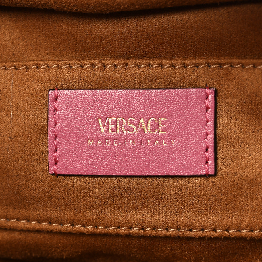 Versace Lambskin Tag Bowling Bag Light Pink Image 5