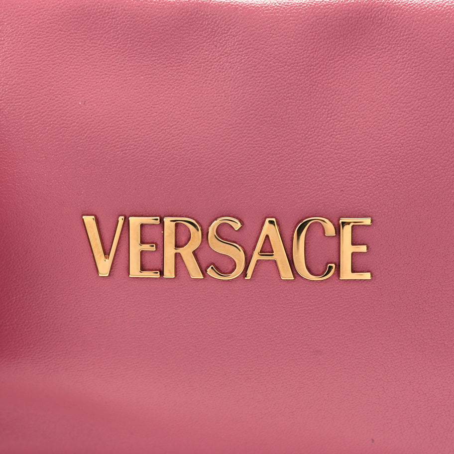 Versace Lambskin Tag Bowling Bag Light Pink Image 7